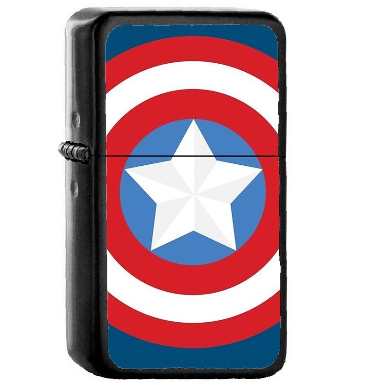 The Captain Shield - Oil Windproof Flip Top Black Lighters Briquet Encendedor 2