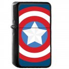The Captain Shield - Oil Windproof Flip Top Black Lighters Briquet Encendedor 2