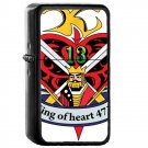 The King of Heart - Oil Windproof Flip Top Black Lighters Briquet Encendedor 2