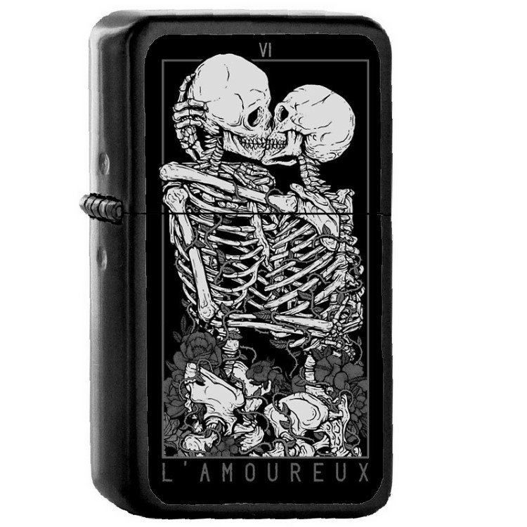 The Lovers - Oil Windproof Flip Top Black Lighters Briquet Encendedor 2