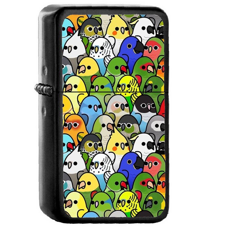 Too Many Birds - Oil Windproof Flip Top Black Lighters Briquet Encendedor 2