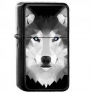 Wolf - Oil Windproof Flip Top Black Lighters Briquet Encendedor 2