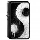 Yin Yang Graffiti - Oil Windproof Flip Top Black Lighters Briquet Encendedor 2