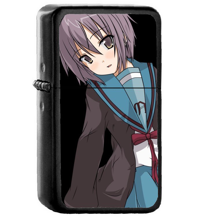 Nagato Yuuki Anime Girl - Oil Windproof Flip Top Black Lighters Briquet Encendedor 2