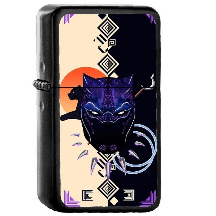 Black Panther Movie - Oil Windproof Flip Top Black Lighters Briquet Encendedor 8