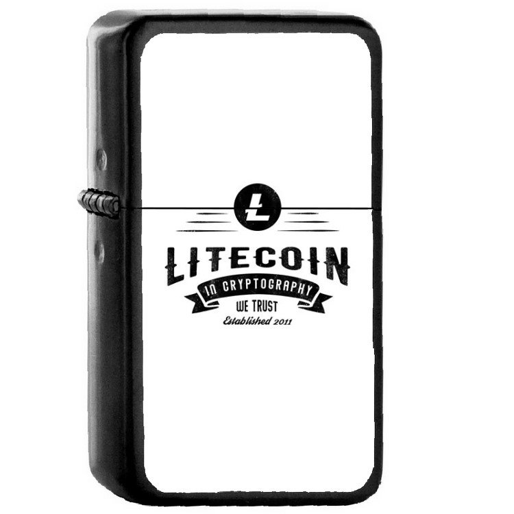 Litecoin LTC Coin Cryptocurrency â Oil Windproof Flip Top Black Lighters 76