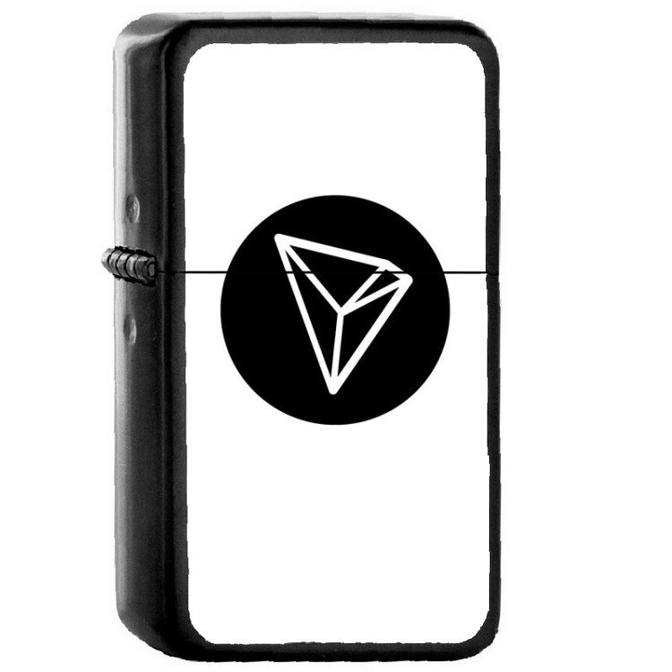TRON TRX Coin Cryptocurrency â Oil Windproof Flip Top Black Lighters 116