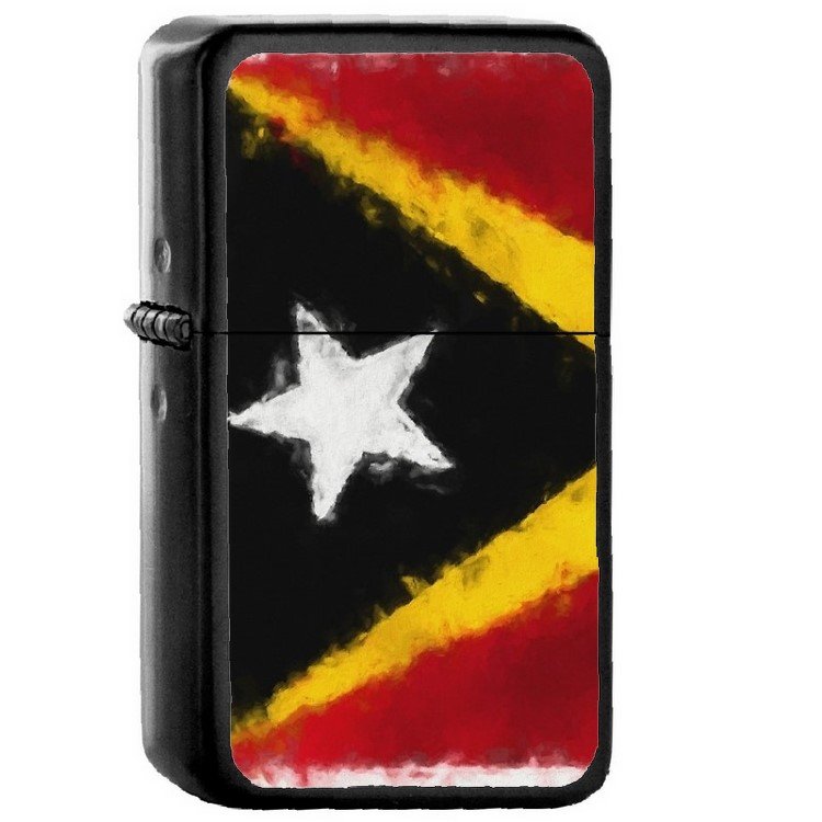 Timor-Leste Country National Emblem Flag - Oil Flip Top Black Lighters 2486