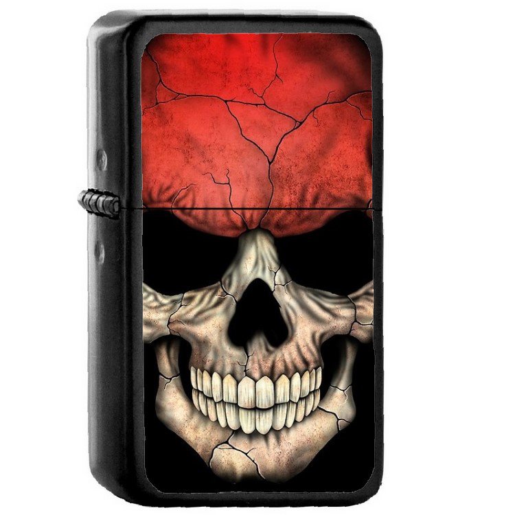 Indonesia Country National Emblem Flag - Oil Flip Top Black Lighters 1740