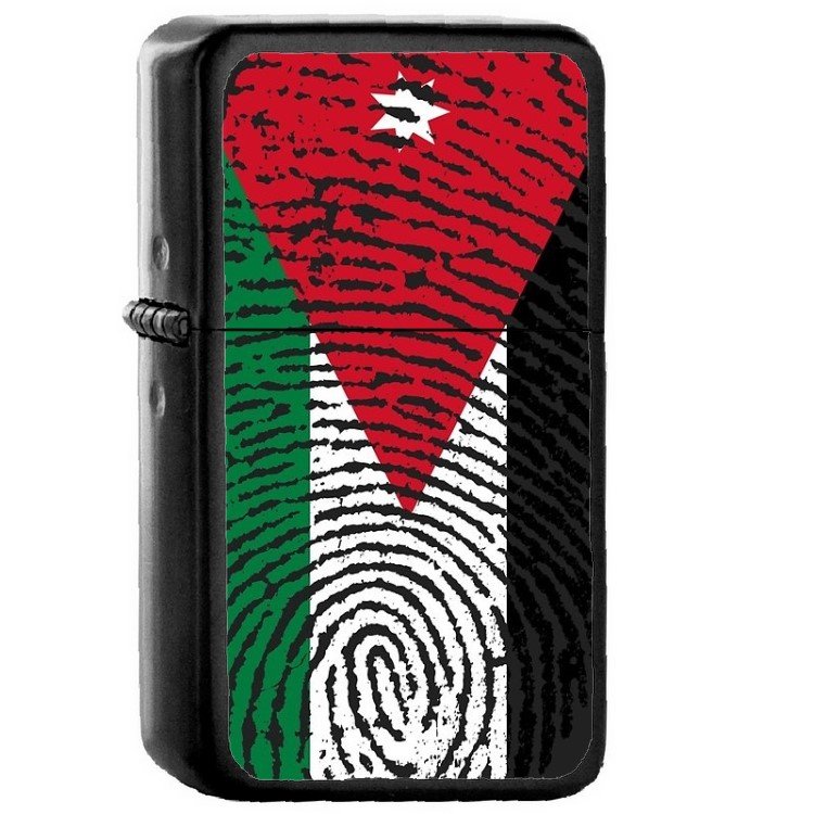 Jordan Country National Emblem Flag - Oil Windproof Flip Top Black Lighters Briquet Encendedor 1811