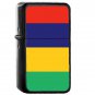 Mauritius Country National Emblem Flag - Oil Flip Top Black Lighters 1991