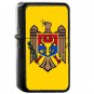 Moldova Country National Emblem Flag - Oil Flip Top Black Lighters 2018