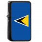 Saint Lucia Country National Emblem Flag - Oil Flip Top Black Lighters 2266