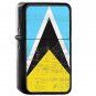 Saint Lucia Country National Emblem Flag - Oil Flip Top Black Lighters 2271