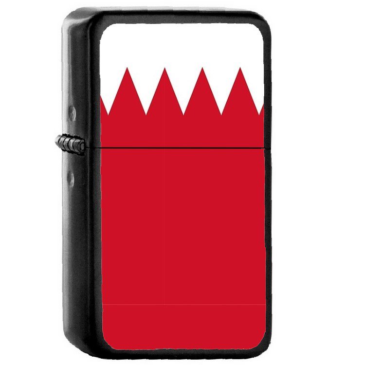 Bahrain Country National Emblem Flag Oil Windproof Flip Top Black