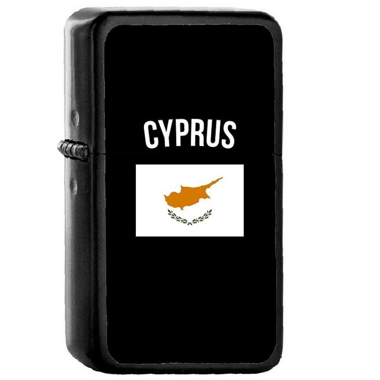 Cyprus Country National Emblem Flag - Oil Windproof Flip Top Black Lighters Briquet Encendedor 1405