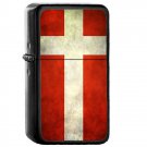 Denmark Country National Emblem Flag - Oil Windproof Flip Top Black Lighters Briquet Encendedor 1437