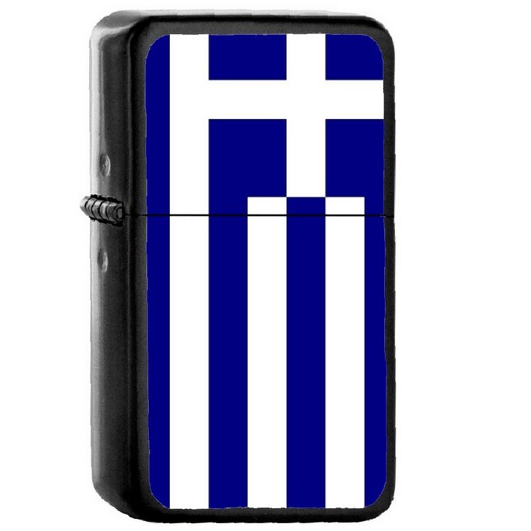 Greece Country National Emblem Flag - Oil Windproof Flip Top Black Lighters Briquet Encendedor 1628