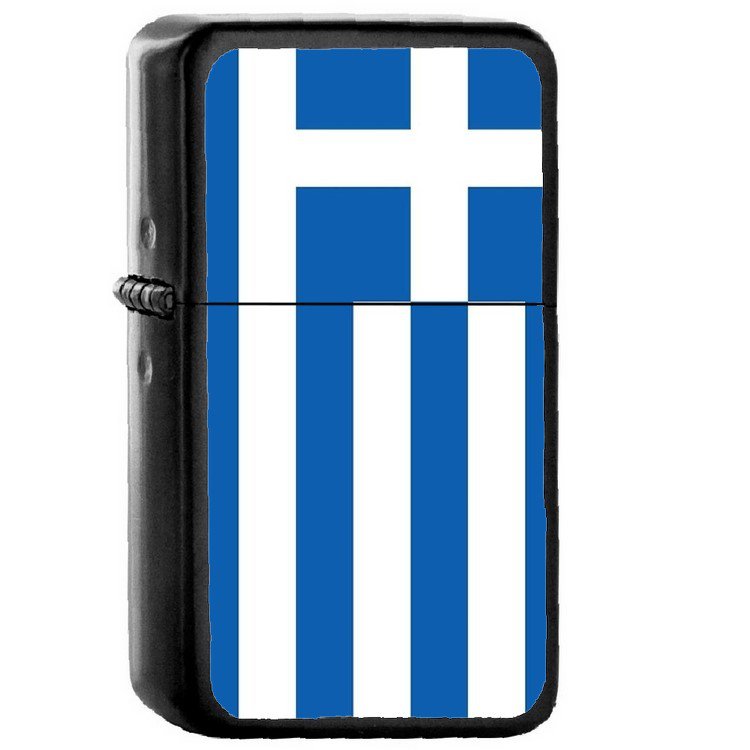 Greece Country National Emblem Flag - Oil Windproof Flip Top Black Lighters Briquet Encendedor 1632