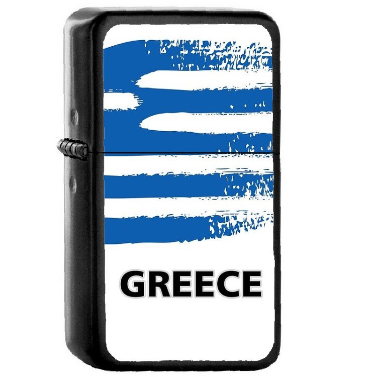 Greece Country National Emblem Flag - Oil Windproof Flip Top Black Lighters Briquet Encendedor 1633
