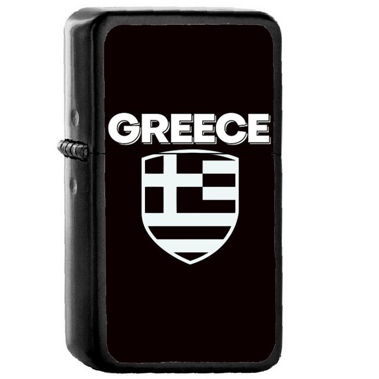 Greece Country National Emblem Flag - Oil Windproof Flip Top Black Lighters Briquet Encendedor 1636