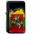 Lithuania Country National Emblem Flag - Oil Flip Top Black Lighters 1922