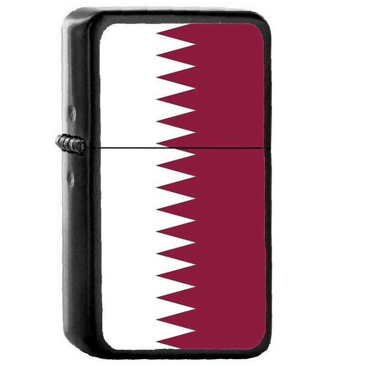 Qatar Country National Emblem Flag - 	Oil Windproof Flip Top Black Lighters Briquet Encendedor 2227