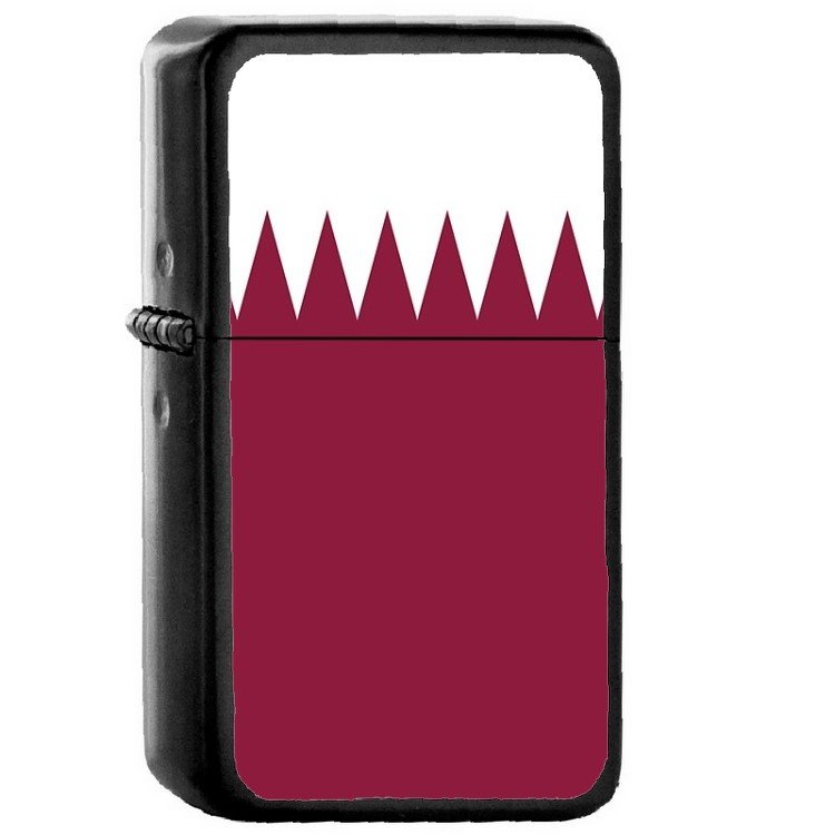 Qatar Country National Emblem Flag - 	Oil Windproof Flip Top Black Lighters Briquet Encendedor 2231