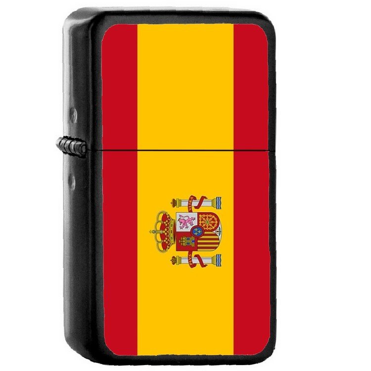 Spain Country National Emblem Flag - 	Oil Windproof Flip Top Black Lighters Briquet Encendedor 2414