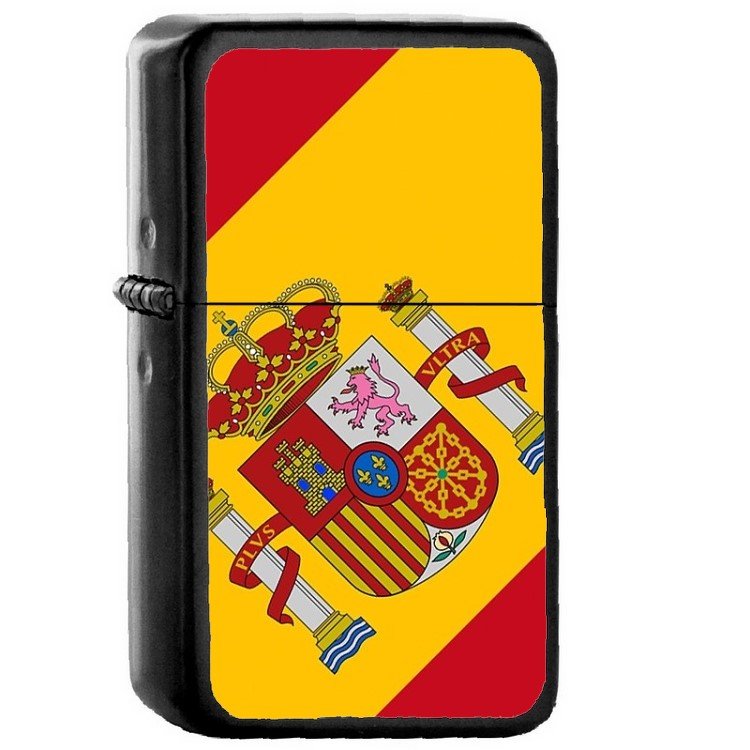 Spain Country National Emblem Flag - 	Oil Windproof Flip Top Black Lighters Briquet Encendedor 2416