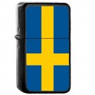 Sweden Country National Emblem Flag - 	Oil Windproof Flip Top Black Lighters Briquet Encendedor 2446