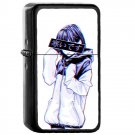 Aesthetic Japanese Girl   - 	Oil Windproof Flip Top Black Lighters Briquet Encendedor 262