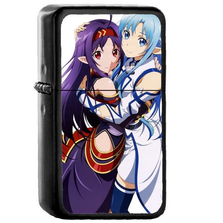 Asuna Yuuki Sword Art Online SAO - Oil Windproof Flip Top Black Lighters Briquet Encendedor 373