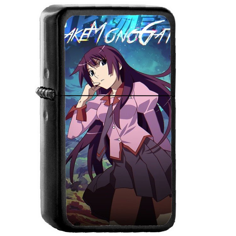 Bakemonogatari Kiss Shot - Oil Windproof Flip Top Black Lighters Briquet Encendedor 475