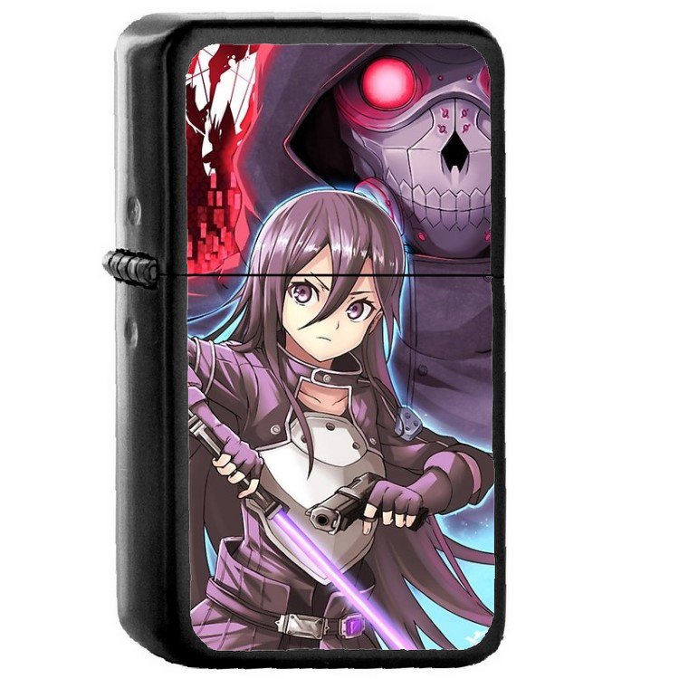 Kirito Shinkawa - Oil Windproof Flip Top Black Lighters Briquet Encendedor 380