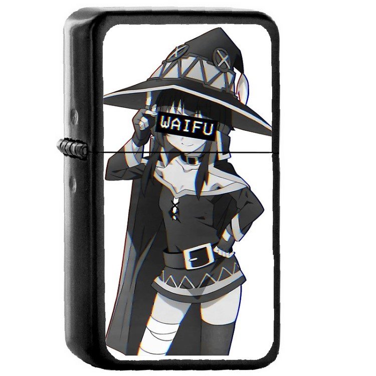 Megumin KonoSuba - Oil Windproof Flip Top Black Lighters Briquet Encendedor 477