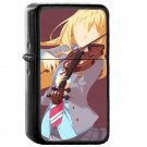 Miyazono Kaori - Oil Windproof Flip Top Black Lighters Briquet Encendedor 508