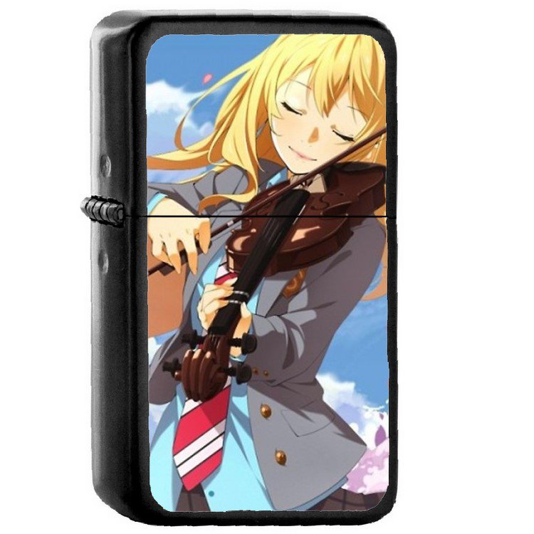Miyazono Kaori - Oil Windproof Flip Top Black Lighters Briquet Encendedor 510