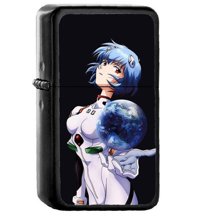 Neon Genesis Evangelion - Oil Windproof Flip Top Black Lighters Briquet Encendedor 516