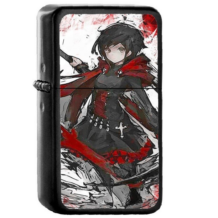 RWBY Ruby Rose - Oil Windproof Flip Top Black Lighters Briquet Encendedor 105