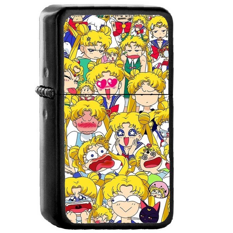 Sailor Moon - Oil Windproof Flip Top Black Lighters Briquet Encendedor 161