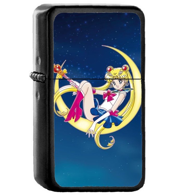 Sailor Moon - Oil Windproof Flip Top Black Lighters Briquet Encendedor 166