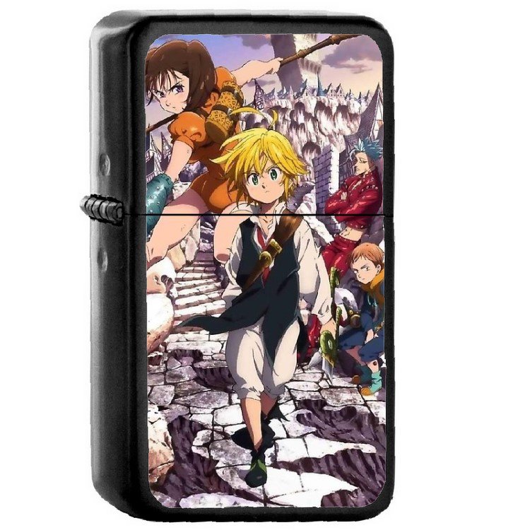 Seven Deadly Sins - Oil Windproof Flip Top Black Lighters Briquet Encendedor 311