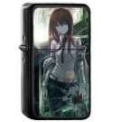 Steins Gate Makise Kurisu - 	Oil Windproof Flip Top Black Lighters Briquet Encendedor 237