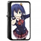 Takanashi Rikka - Oil Windproof Flip Top Black Lighters Briquet Encendedor 526