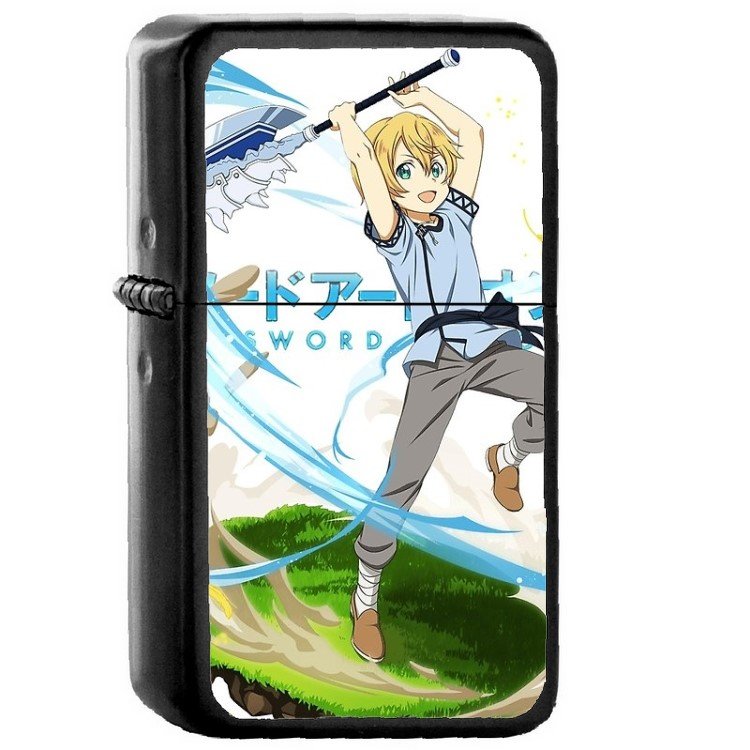 Alicization Sword Art Online SAO - Oil Windproof Flip Top Black Lighters Briquet Encendedor 374