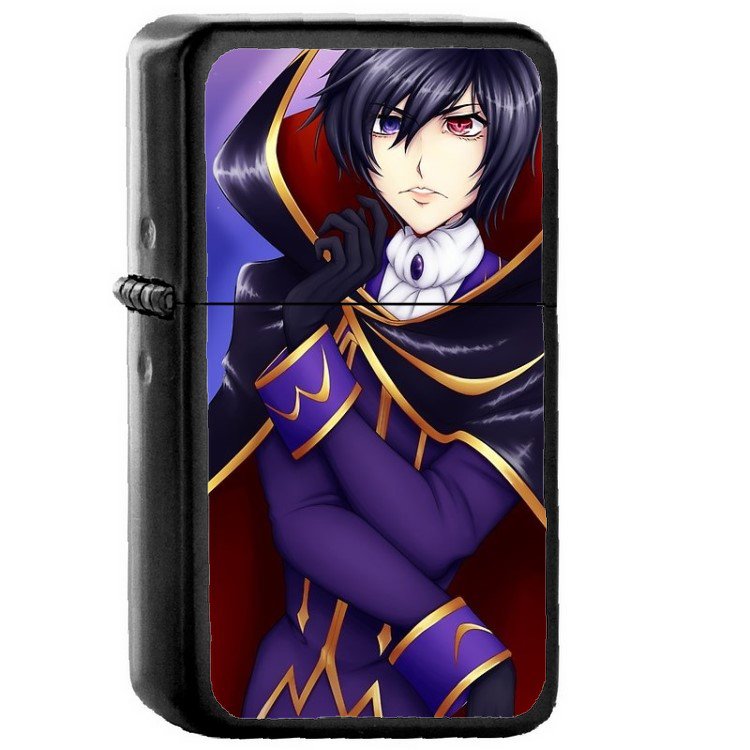 Code Geass Lamperouge Lelouch - Oil Windproof Flip Top Black Lighters Briquet Encendedor 350