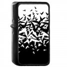 Flock - Oil Windproof Flip Top Black Lighters Briquet Encendedor 332