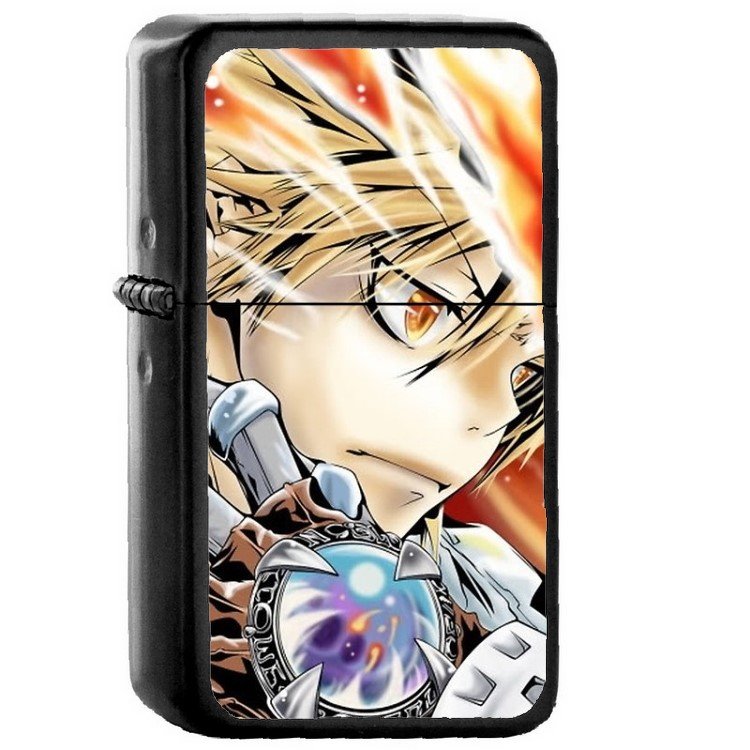 Katekyo Hitman Reborn - Oil Windproof Flip Top Black Lighters Briquet Encendedor 326