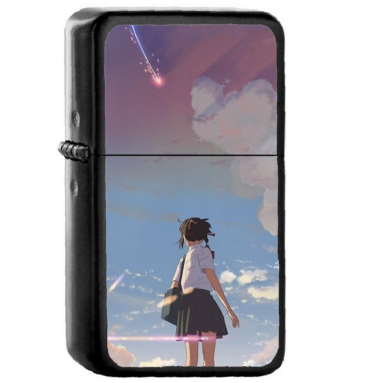 Kimi no Na wa Mitsuha - 	Oil Windproof Flip Top Black Lighters Briquet Encendedor 243